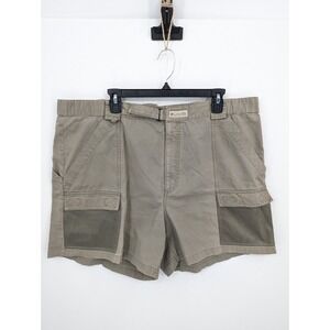 Columbia PFG Men's Brown Cargo Mesh Pocket Fishing Hiking Shorts, XL